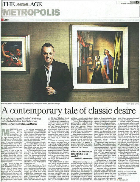 Melbourne's broadsheet The Age has a full page article on Ross Watson and his art.
